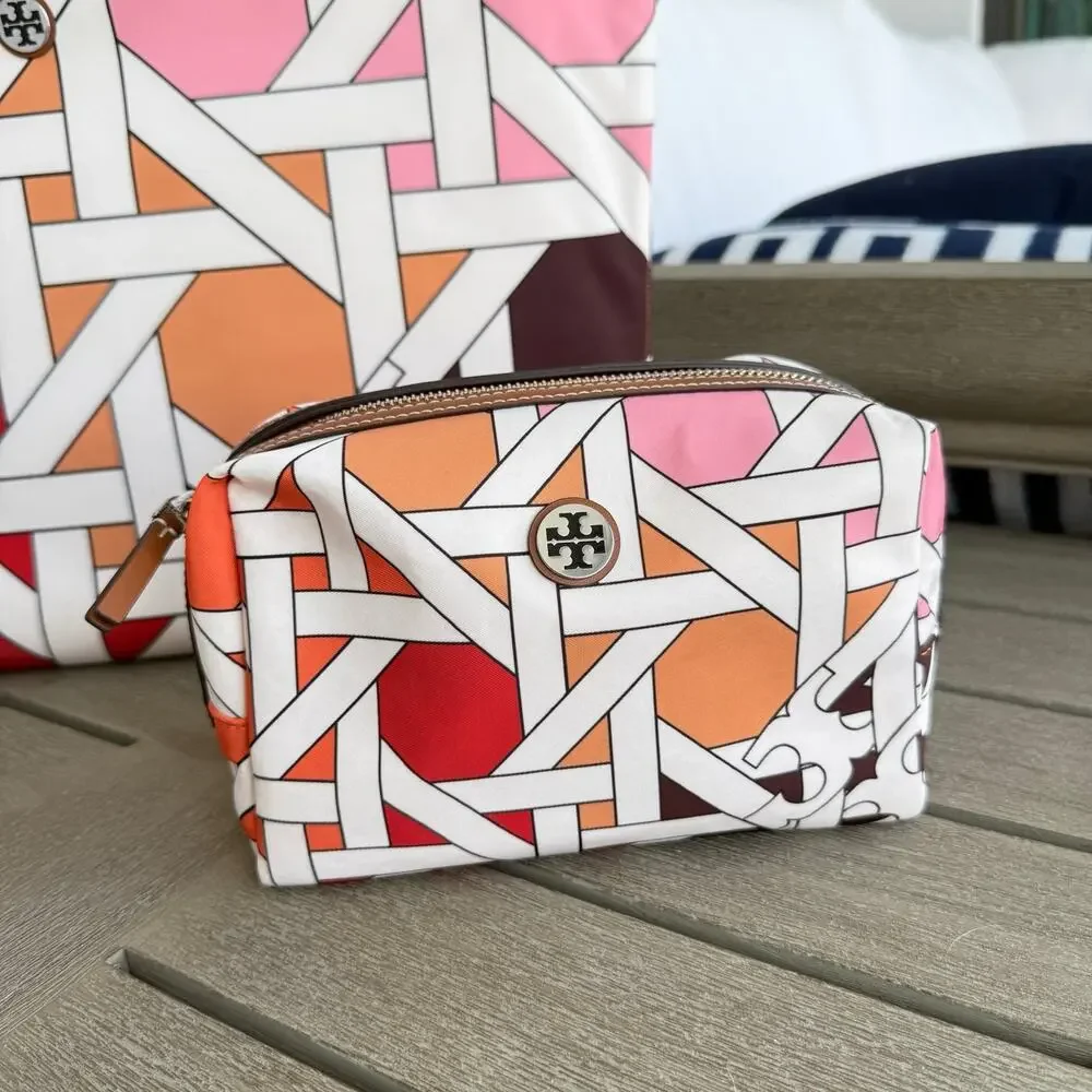 Bundle‼️Tory Burch Nylon Large Tote 176043 & Cosmetic Case 175895